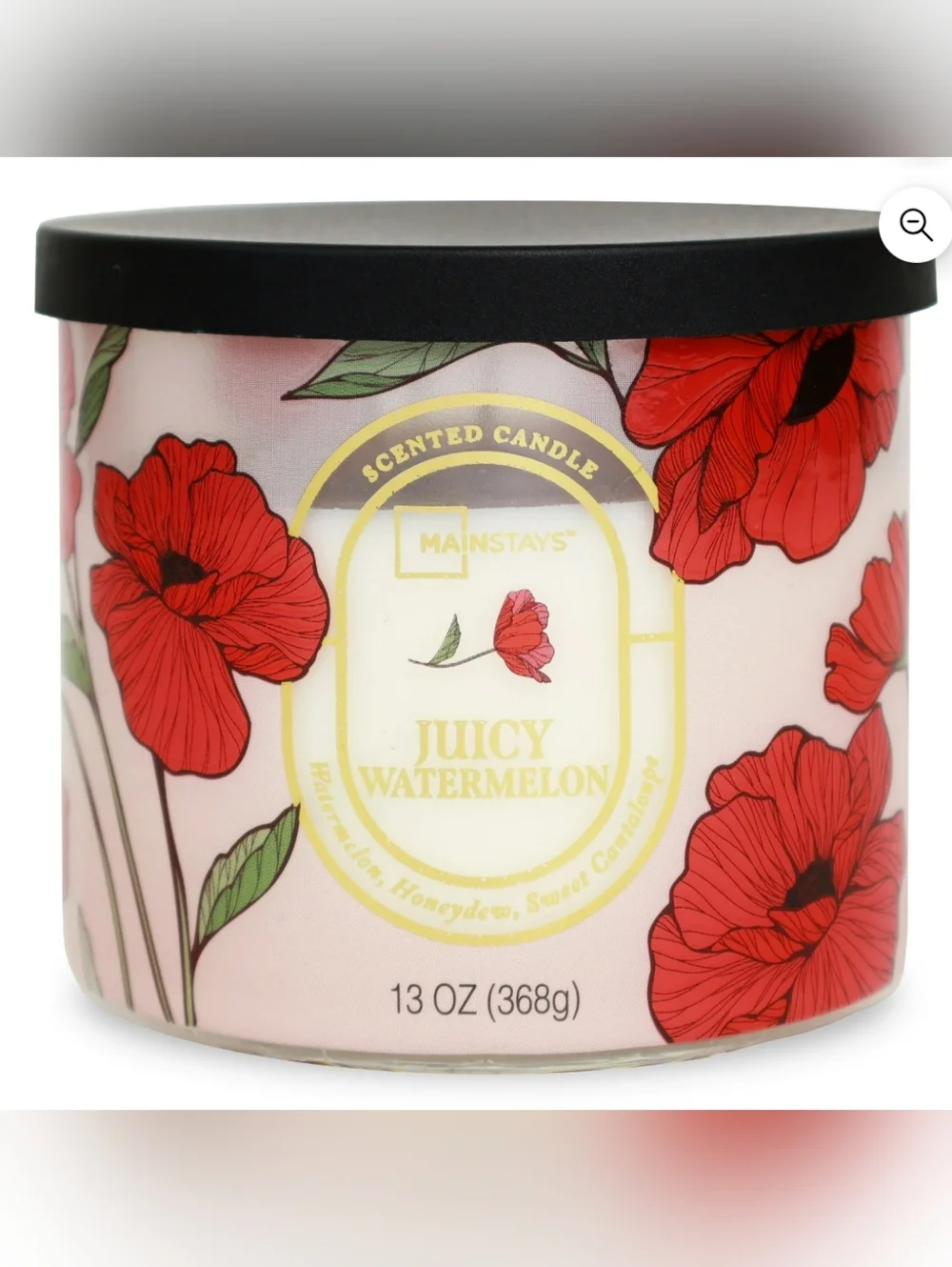 13oz Floral Scene 3-Wick Juicy Watermelon Jar Candle